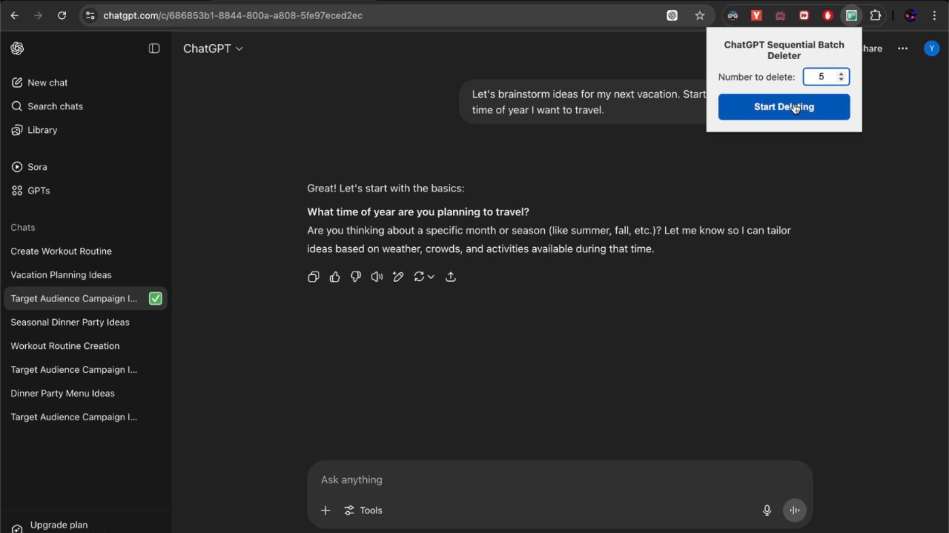 ChatGPT Deleter Preview